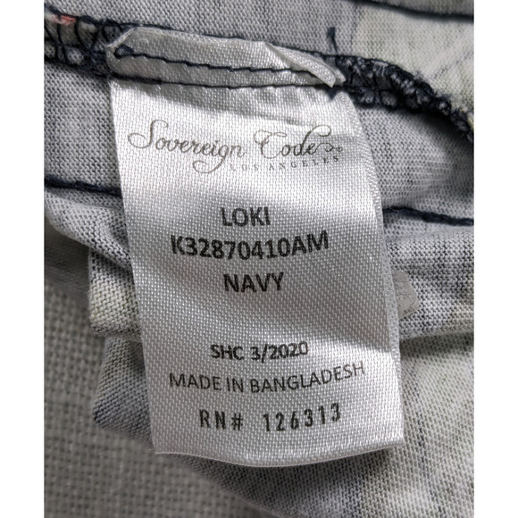 Sovereign Code Men's Tropical Print T Shirt with Stripe Trim Size L - Picture 5 of 7